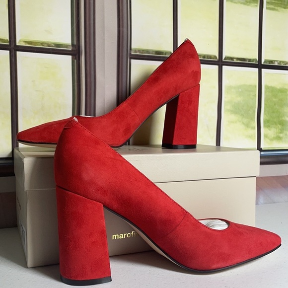 Qupid Red Suede Heels - Picture 5 of 7